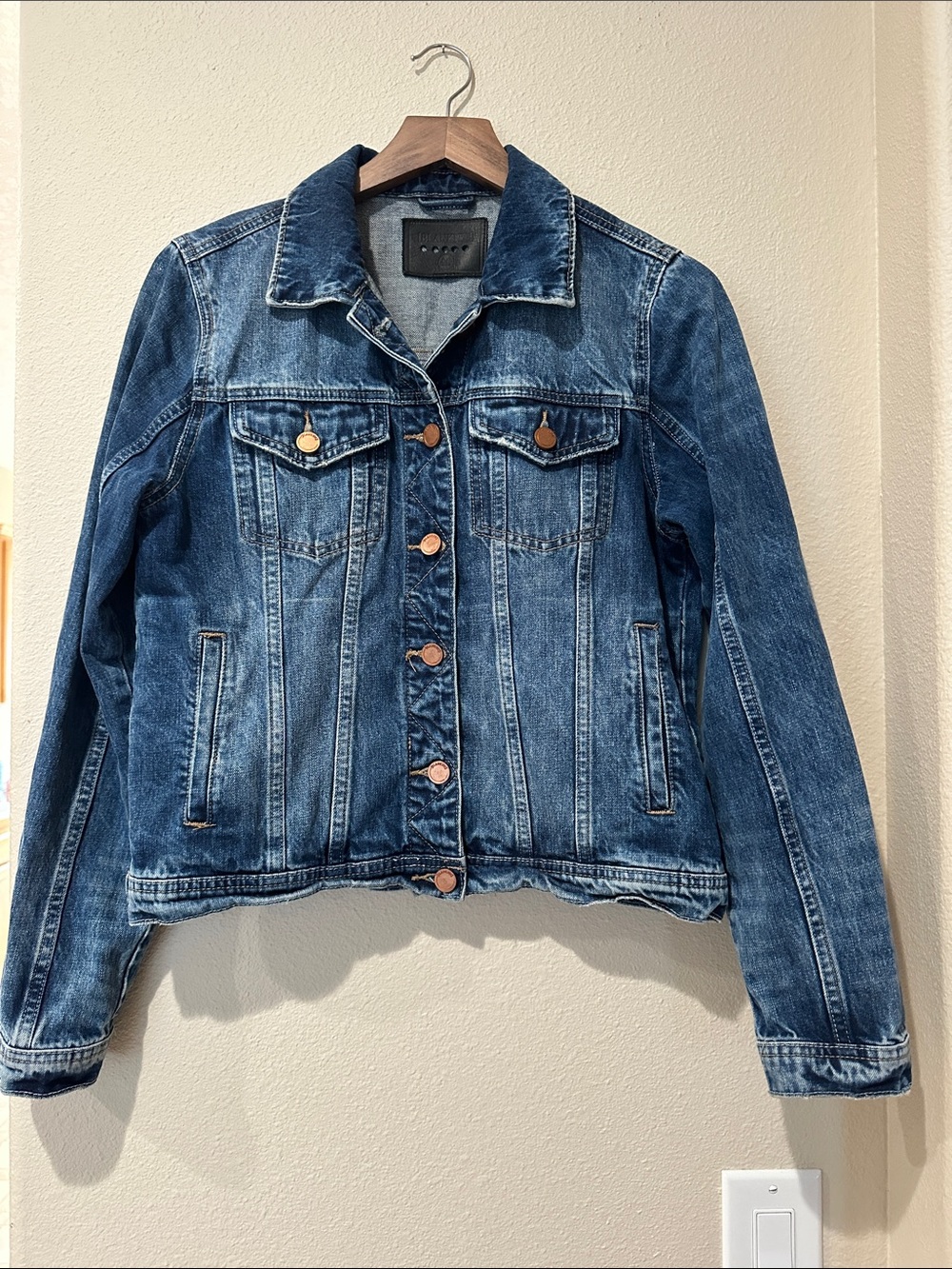 Blank NYC Distressed Blue Denim Jacket